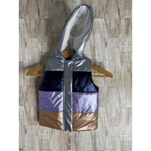 Andy & Evan Hoodie Vest Jacket 2T Toddler Colorful Shiny